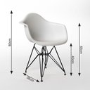 Ver imagem 2 de Mesa Jantar Redonda 90Cm Branca Clips 3 Pés Com 4 Poltronas Brancas Ferro Preto - Cor: Branco