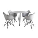 Ver imagem 6 de Mesa Jantar Redonda 90Cm Branca Clips 3 Pés Com 4 Poltronas Brancas Ferro Preto - Cor: Branco
