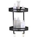 Ver imagem 1 de Suporte de Canto Banheiro 2 Prateleiras Porta Shampoo Condicionador Sabonete Box Organizador Lavande