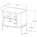 Ver imagem 4 de Mesa de Cabeceira Quarto Tucupí Slim 1 Gaveta e Pés de Metal Off White/dourado