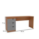 Ver imagem 4 de Mesa Escrivaninha Porto 3 Gavetas 40250685 Cinza/freijó - Politorno