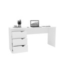 Ver imagem 3 de Mesa Escrivaninha Porto 3 Gavetas 40250685 Cinza/freijó - Politorno
