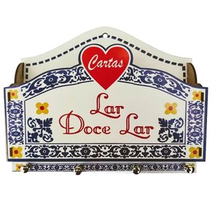 Porta Cartas com Porta Chaves Chaveiro - Lar Doce Lar