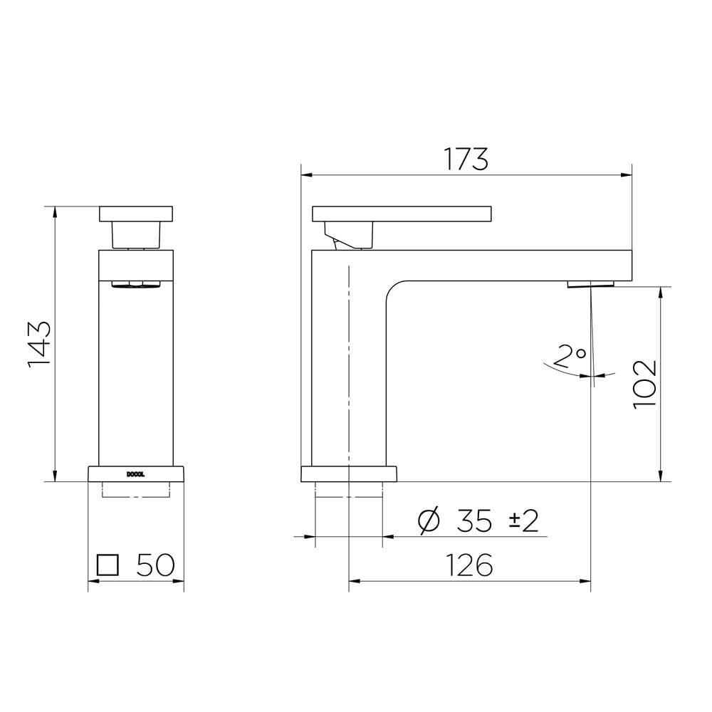 Monocomando para Lavatório de Mesa New Edge Cromado - Docol - 2