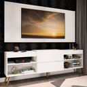 Ver imagem 1 de Rack com Painel para Tv até 60 Polegadas Milão 1 Porta 2 Prateleiras Branco - Pm