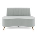 Ver imagem 2 de Sofá Living Decorativo 2 Lugares 1,60m Katara Cinza Claro Veludo G33 - Gran Belo
