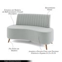 Ver imagem 3 de Sofá Living Decorativo 2 Lugares 1,60m Katara Cinza Claro Veludo G33 - Gran Belo