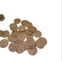 Ver imagem 1 de Kit 100 Mini Disco Tag Pingente Chaveiro 5cm MDF Cru com Furo Plaquinha Base Artesanato Biscuit Chav