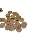 Ver imagem 1 de Kit 100 Mini Disco Tag Pingente Chaveiro 5cm MDF Cru com Furo Plaquinha Base Artesanato Biscuit Chav