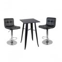 Ver imagem 1 de Conjunto Mesa Tolix com 2 Banquetas Gomos Estofadas Conforto e Estilo - Preto