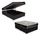 Ver imagem 1 de Cama Box Baú Casal Conforto Sintético Preto + Colchão Casal Conforto Espuma D33 24x138x188