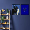 Ver imagem 1 de Kit 2 Quadros Decorativos Orixá Ogum 33x24cm:madeira Preta