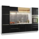 Ver imagem 3 de Armário de Cozinha Completa 320cm Branco/Preto Lux Madesa 01