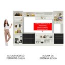 Ver imagem 6 de Armário de Cozinha Completa 320cm Branco/Preto Lux Madesa 01