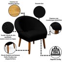 Ver imagem 3 de Poltrona Decorativa para Sala de Jantar Tecido Veludo Premium Estrutura Resistente Pés Palito