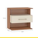Ver imagem 3 de Armário Suspenso para Banheiro 60 X 55 Cm Florença 1 Gaveta Nicho Mdp Marrom Bege Clicklar