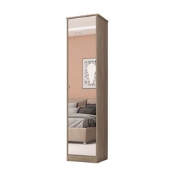 Armário Multiuso 1 Porta com Espelho Reflex II Nogal Touch 21170 Demóbile - 1