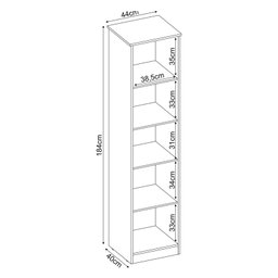 Armário Multiuso 1 Porta com Espelho Reflex II Nogal Touch 21170 Demóbile - 5