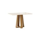 Ver imagem 5 de Conjunto Sala de Jantar Mesa Lisa 120cm Tampo MDF Vidro Canto Reto 4 Cadeiras Evelin