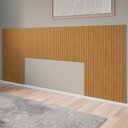 Ver imagem 3 de Cabeceira Ripada Kit 35 Placas Decorativo MDF 2,53x1,06m Quarto Casal Queen Autocolante - Lh Móveis