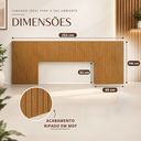 Ver imagem 4 de Cabeceira Ripada Kit 35 Placas Decorativo MDF 2,53x1,06m Quarto Casal Queen Autocolante - Lh Móveis