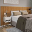 Ver imagem 2 de Cabeceira Ripada Kit 35 Placas Decorativo MDF 2,53x1,06m Quarto Casal Queen Autocolante - Lh Móveis