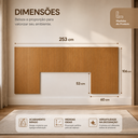 Ver imagem 4 de Cabeceira Ripada Kit 35 Placas Decorativo MDF 2,53x1,06m Quarto Casal Queen Autocolante - Lh Móveis