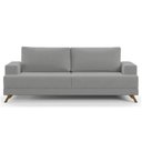 Ver imagem 1 de Sofá 200cm 3 Lugares Pés Curvos Santi Suede D05 Cinza - Mpozenato