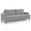 Ver imagem 7 de Sofá 200cm 3 Lugares Pés Curvos Santi Suede D05 Cinza - Mpozenato