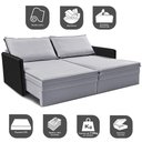 Ver imagem 4 de Sofá sem Caixa Retrátil Baú 1,55m Cama Inbox Grace Tecido Linho e Courino Cinza Claro