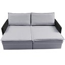 Ver imagem 6 de Sofá sem Caixa Retrátil Baú 1,55m Cama Inbox Grace Tecido Linho e Courino Cinza Claro