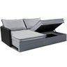 Sofá sem Caixa Retrátil Baú 1,55m Cama Inbox Grace Tecido Linho e Courino Cinza Claro - 8