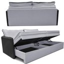 Ver imagem 7 de Sofá sem Caixa Retrátil Baú 1,55m Cama Inbox Grace Tecido Linho e Courino Cinza Claro