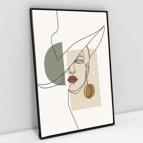 Quadro Decorativo em Canvas Abstrato Elegance - Moldura Preta - 60 x 40cm