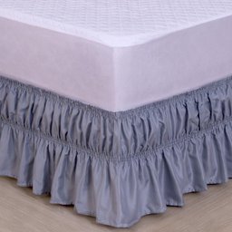 Saia para Cama Box Colchobox Elasticada Ajustavel Solteiro Casal Cinza - 4