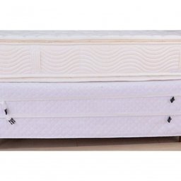 Saia para Cama Box Colchobox Elasticada Ajustavel Solteiro Casal Cinza - 3