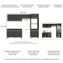 Ver imagem 4 de Armário de Cozinha Compacta 252cm Veneza Multimóveis V3749 Preto/Dourado