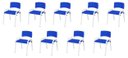 Ver imagem 1 de Kit 9 Cadeiras Infantil Iso, Escola, Base Branco- Azul