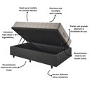 Ver imagem 5 de Base Box Baú 96x203 Linho com Colchão Airtech Ortobom Molas Ensacadas