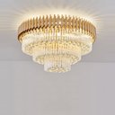 Ver imagem 3 de Lustre de led para teto, instalação moderna, redonda, dourada e prateada, luzes de teto - Gold frame