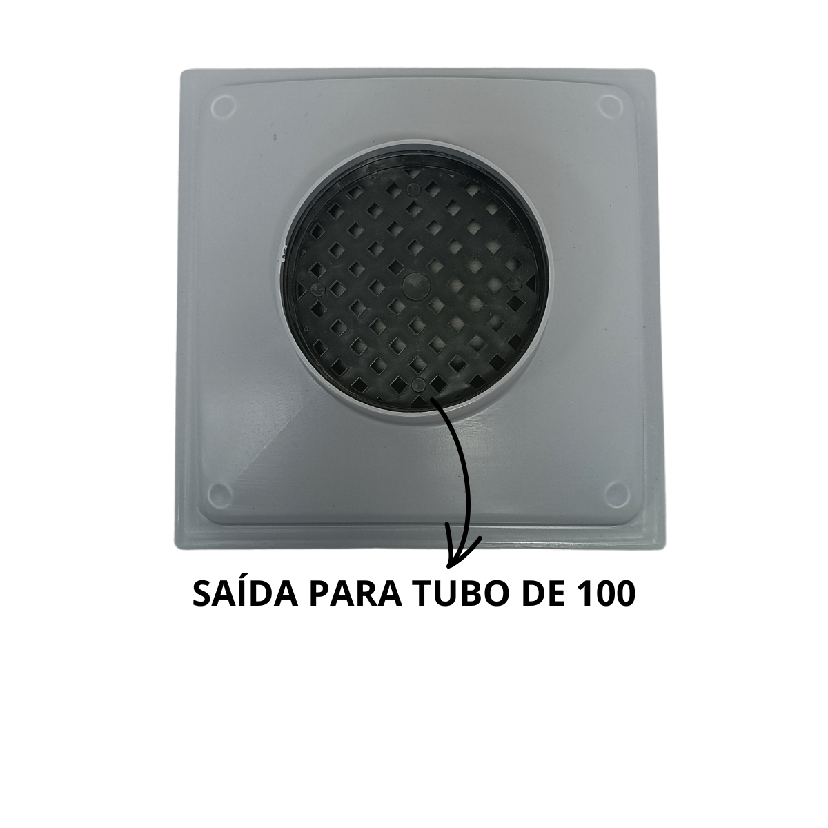 Ralo Pluvial 20x20 Alumínio Perfurado Bolinha Coletor Cinza Saída Baixa para Tubo de 100mm - 5