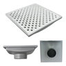 Ralo Pluvial 20x20 Alumínio Perfurado Bolinha Coletor Cinza Saída Baixa para Tubo de 100mm - 2