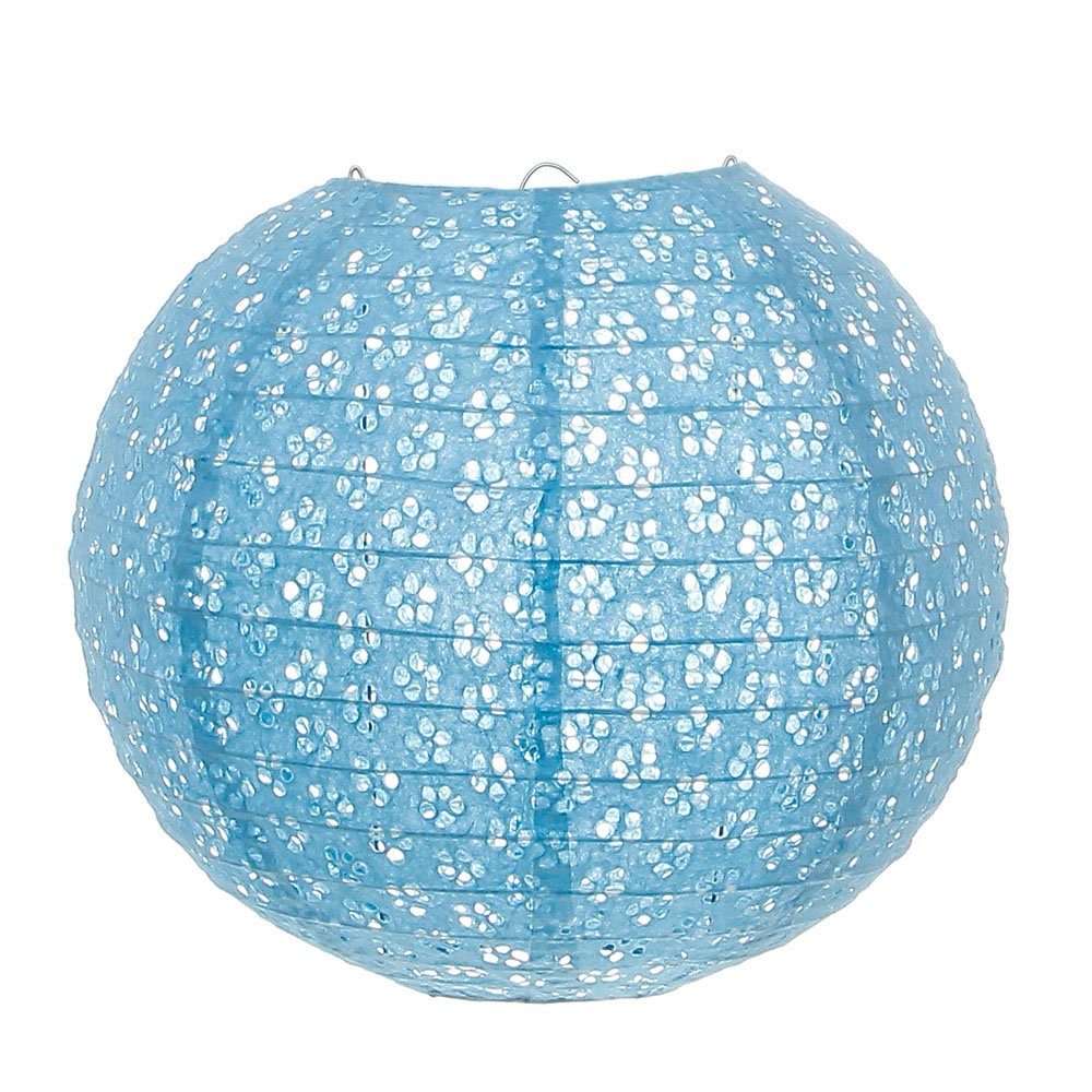 Luminária Japonesa Papel 40 cm Vazada Azul MadeiraMadeira