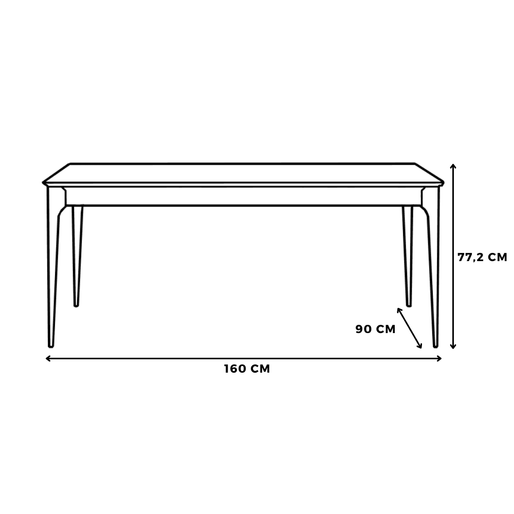 Mesa de Jantar Addar com Vidro 160cm Natural e Off White Província - 4