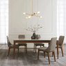Mesa de Jantar Retangular com Tampo de Vidro Addar Off White e Natural - 2