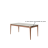 Mesa de Jantar Retangular com Tampo de Vidro Addar Off White e Natural - 3