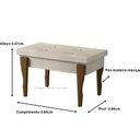 Ver imagem 2 de Puff, Banqueta, Recamier Captone Espanha Pés de Madeira 0,80 Cor Bege - Comprar Moveis em Casa