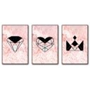 Ver imagem 5 de Kit Placas Quadros Decorativos 3 Pçs Mdf 20x30 Rosa Formas 