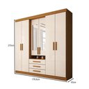 Ver imagem 4 de Guarda-roupa Casal Real 6 Portas 3 Gavetas com Espelho 100% Mdf Cinamomo/off White - Panorama Móveis