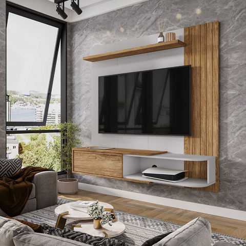Painel Paraty Cinamomo/off White – Bechara Móveis